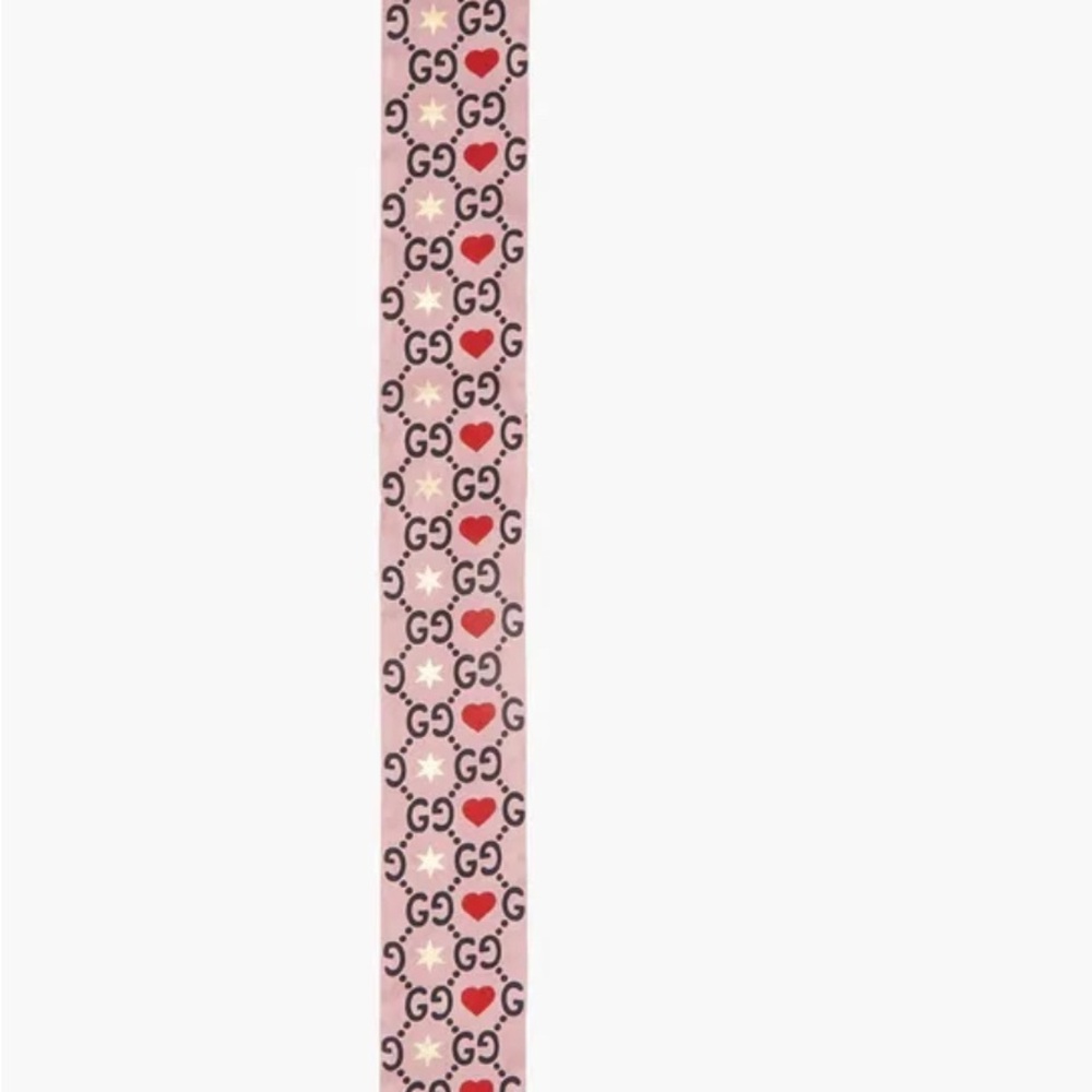 Gucci Pink and Red Patterned Scarf